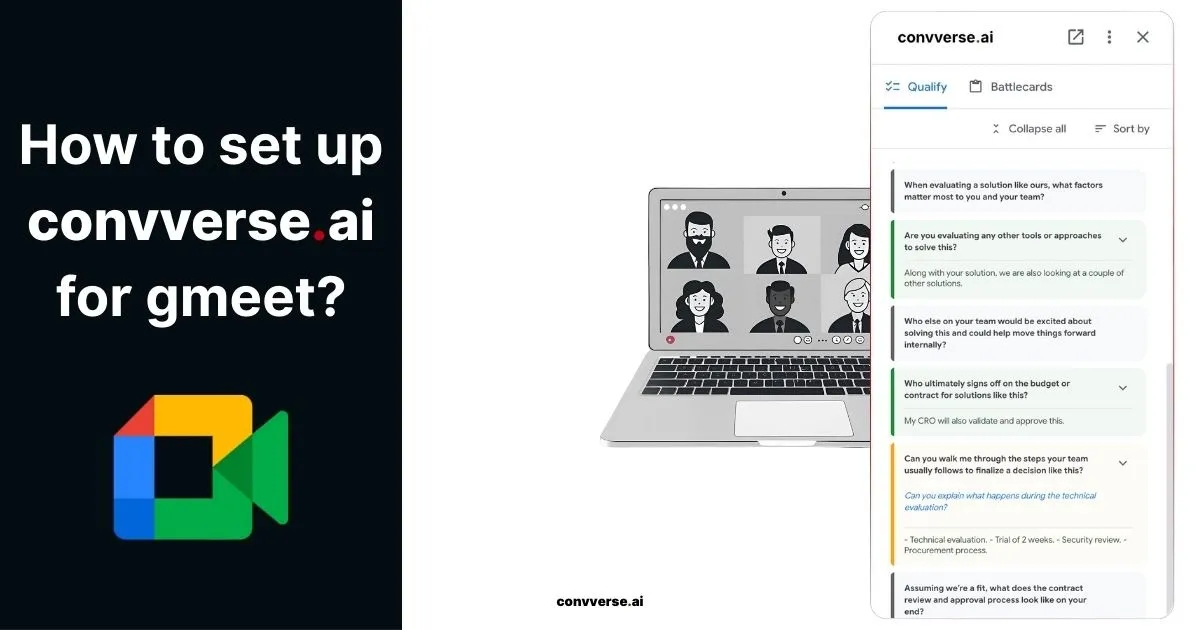 How to use convverse.ai for Google meet ?